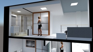 Infografía para diseño de duplex Málaga vista planta superior